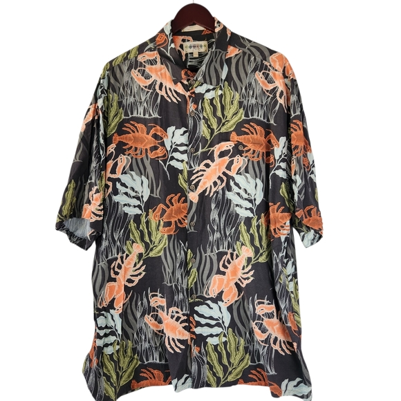 Tropical Hawaiian Lobster Print Men's Shirt XXL - Picture 1 of 11